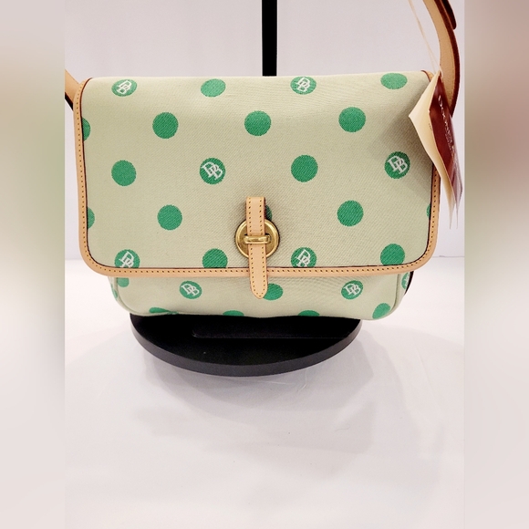 Dooney & Bourke Handbags - Dooney & Bourke Vintage East/West Flap  Green Mini Bubbles USA